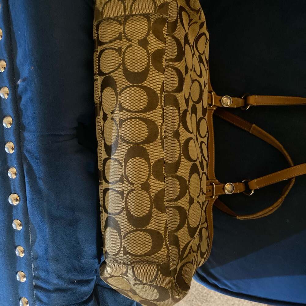 Coach Signature Canvas Heritage Stripe Carryall Tote Bag - Picture 9 of 9